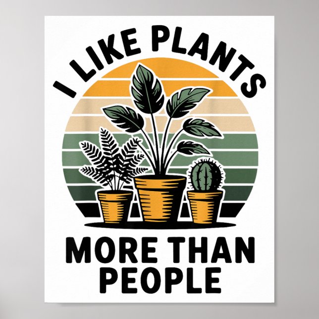 Funny I Like Plants More Than People Design  Poster (Framsidan)