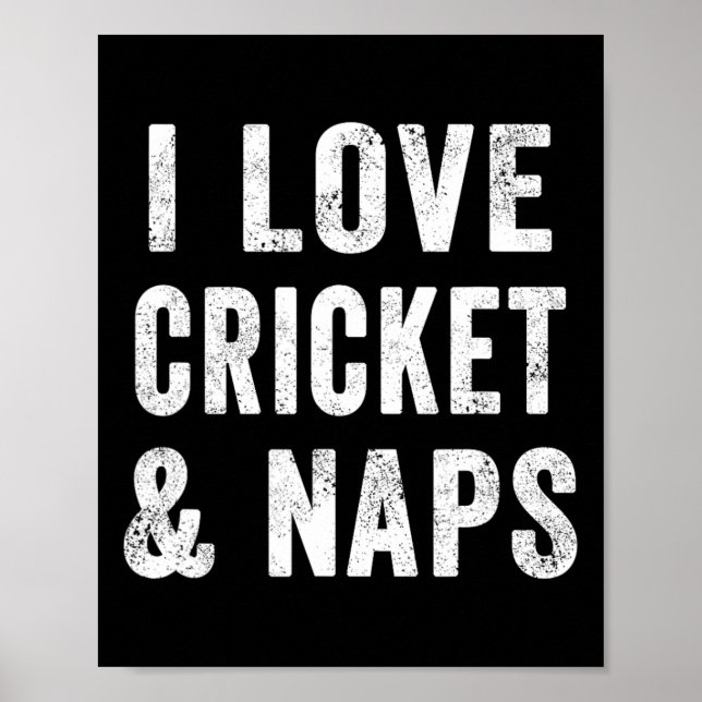 Funny I Love Cricket And Naps Bearded Cricket Dad  Poster (Framsidan)