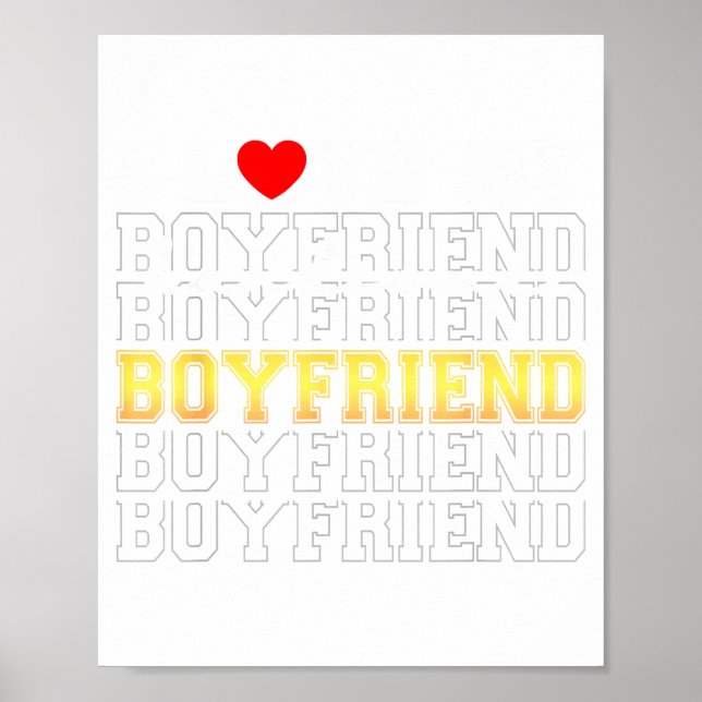Funny I Love My Handsome Boyfriend Valentine  Poster (Framsidan)