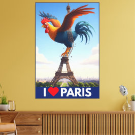 Funny 'I Love Paris' Canvastryck