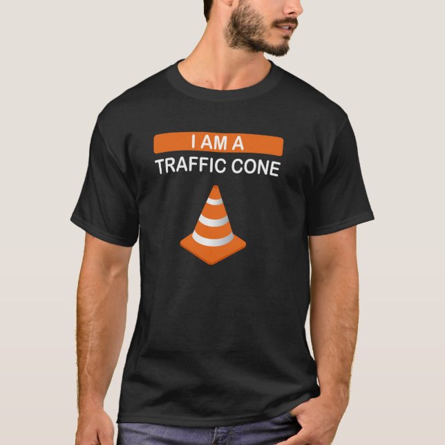 Funny I m A Traffic Cone Halloween Costume Pullove T Shirt (Framsida)