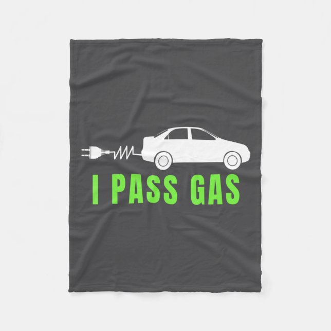 Funny I P Gas Electric Car I Love Evs Electri  Fleecefilt (Framsidan)