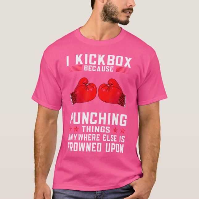 Funny I Practice Kickboxing Kick Boxing T Shirt (Framsida)