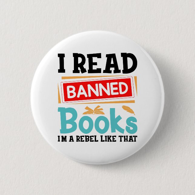 Funny I Read Banned Books Rebel Quote Knapp (Framsida)