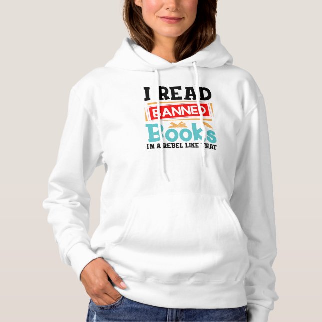Funny I Read Banned Books Rebel Quote T Shirt (Framsida)
