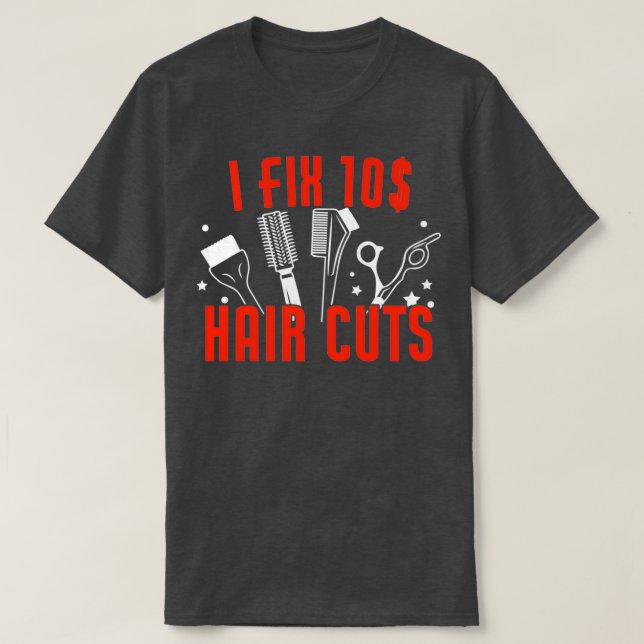 Funny I Rex Hair Cuts Hairdresser Barber T Shirt (Design framsida)