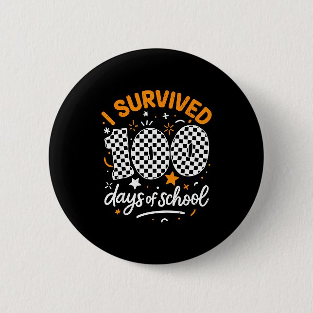 Funny I Survived 100 Days Of School Student Teache Knapp (Framsida)