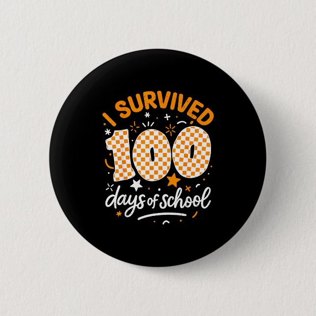 Funny I Survived 100 Days Of School Student Teache Knapp (Framsida)