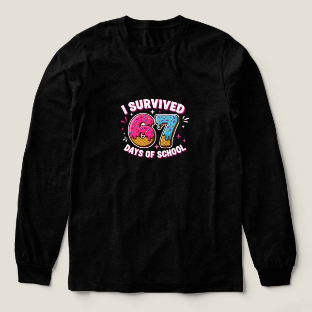 Funny I Survived 67 Days of School - Donut  T Shirt (Design framsida)