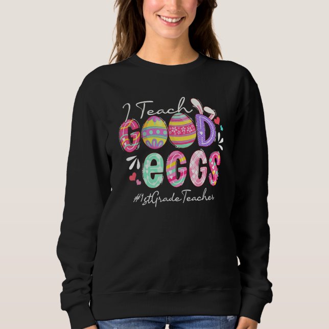 Funny I Teach Bra Eggs 1st Klass Lacher Påsk M T Shirt (Framsida)