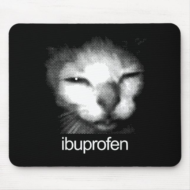 Funny Ibuprofen Cat Meme Retro Ugly Cat Face Mens  Musmatta (Framsidan)