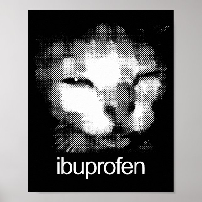 Funny Ibuprofen Cat Meme Retro Ugly Cat Face Mens  Poster (Framsidan)
