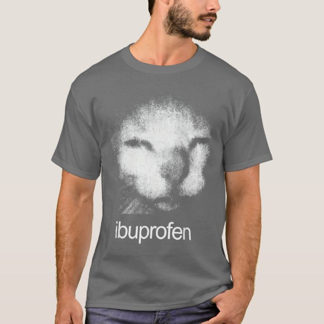 Funny Ibuprofen Cat Meme with Cringe Ugly Feline F T Shirt (Framsida)