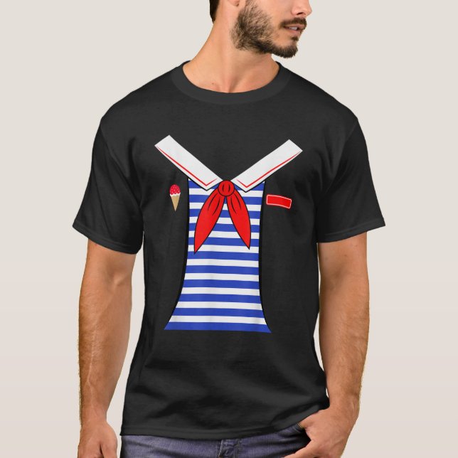 Funny Ice Cream Parlor Scoops Ahoy Costume Men Wom T Shirt (Framsida)