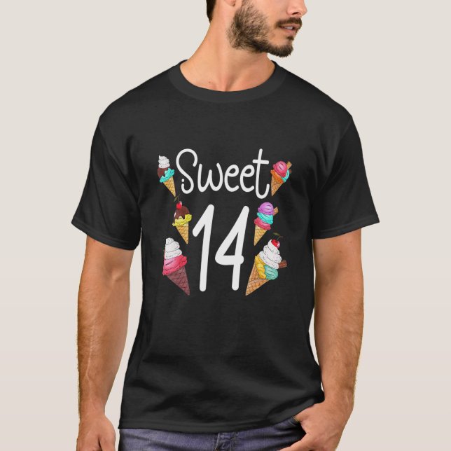 Funny Ice Cream Sweet 14:e födelsedagen 14 år Gi T Shirt (Framsida)