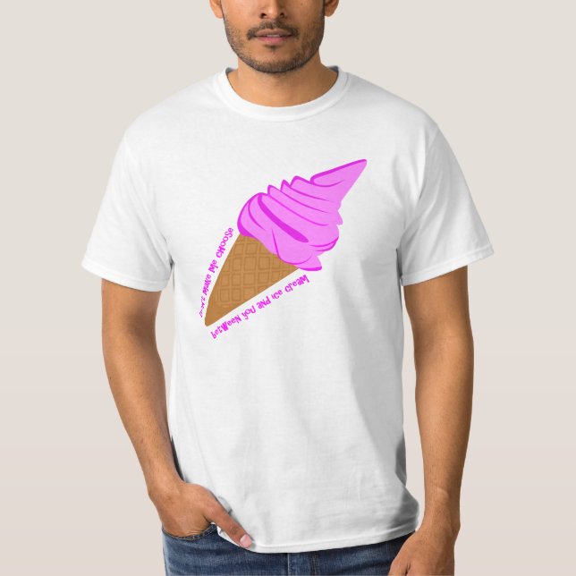 Funny Ice Cream Tee Shirt för manar (Framsida)