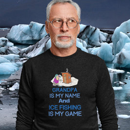 Funny Ice Fishing Grandpa Lång Ärmad Tröja