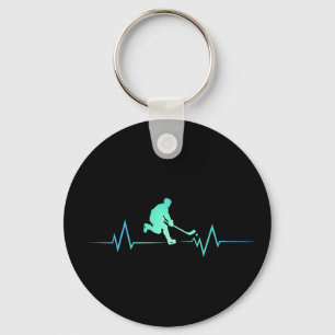 Funny Ice Hockey Player Heartslag Hockey Gift Nyckelring