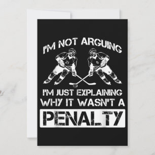 Funny Ice Hockey Player som diskuterar bötesstraff Julkort