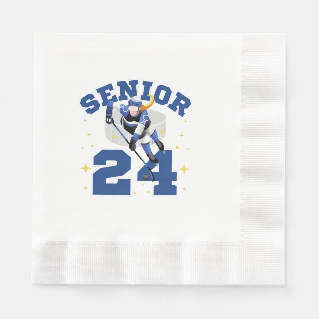Funny Ice Hockey Senior 2024 Pappersservett (Framsidan)