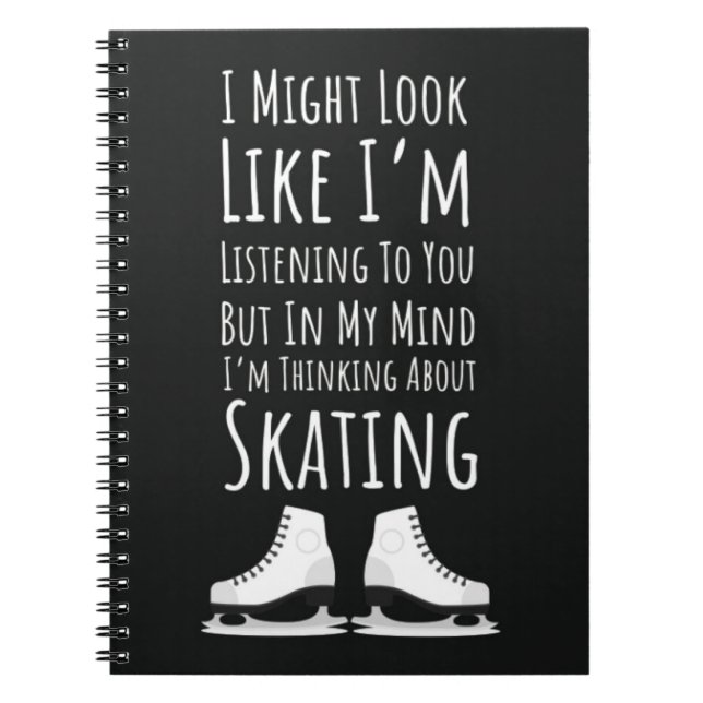 Funny Ice Skating Themed Gifts Winter Sport Skater Anteckningsbok (Framsidan)