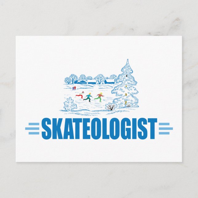 Funny Ice Skating Vykort (Framsida)