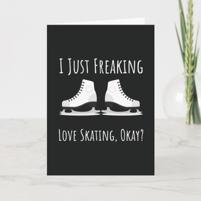 Funny Ice Skating Women Cards For Her Skates Kort (Framsida)