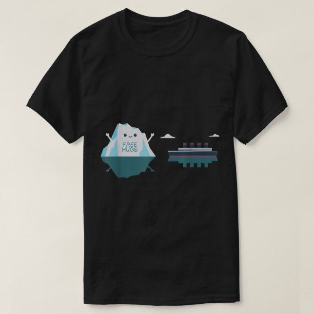 Funny Iceberg Free Hugs Meme Design T Shirt (Design framsida)