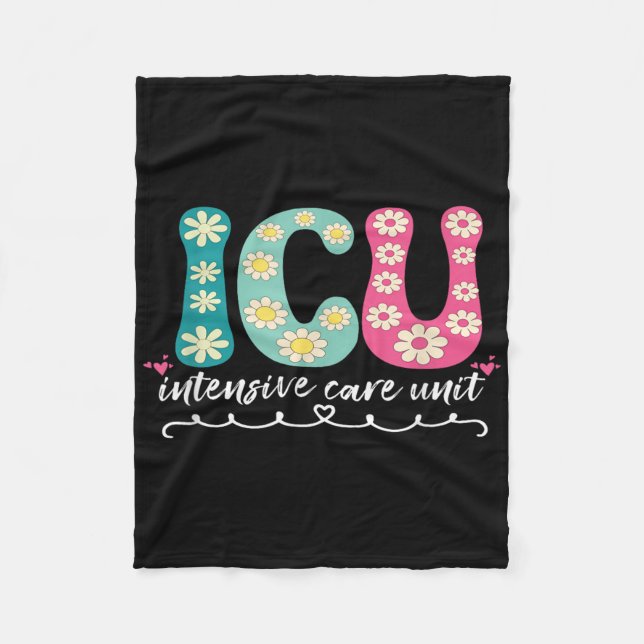 Funny Icu Nurse Intensive Care Unit Nurse Emergenc Fleecefilt (Framsidan)