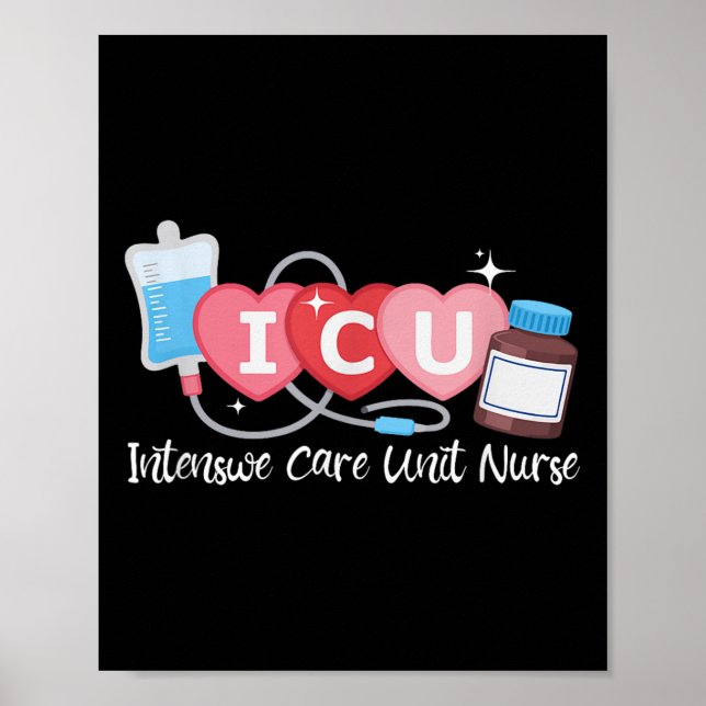 Funny Icu Nurse Intensive Care Unit Nurse Emergenc Poster (Framsidan)