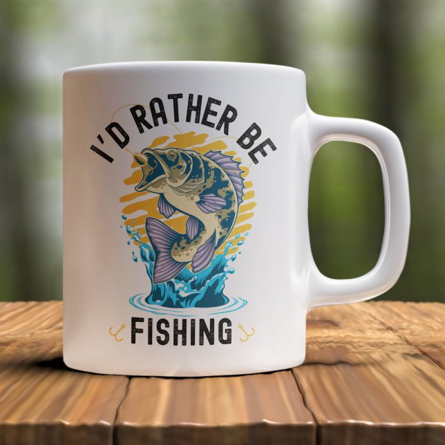 Funny I'd rather be fishing Kaffemugg (Skapare uppladdad)