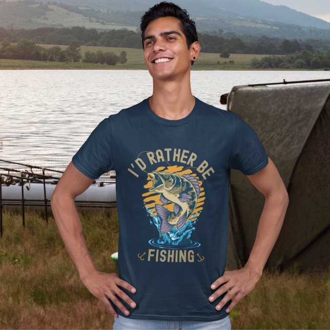Funny I'd rather be fishing T Shirt (Skapare uppladdad)
