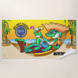 Funny Iguana School/Teacher Beach Towel