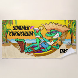 Funny Iguana School/Teacher Beach Towel