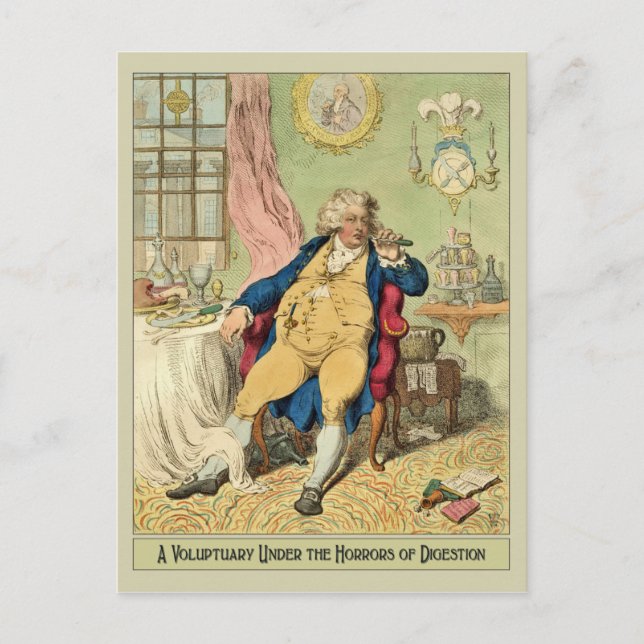 Funny Illustration av James Gillray Vykort (Framsida)