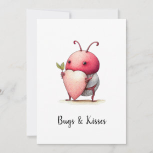 Funny illustration av kärlek Kryp med hjärtvattenf Inbjudningar