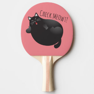 Funny illustration av katten Kontrollera kött / K Pingisracket