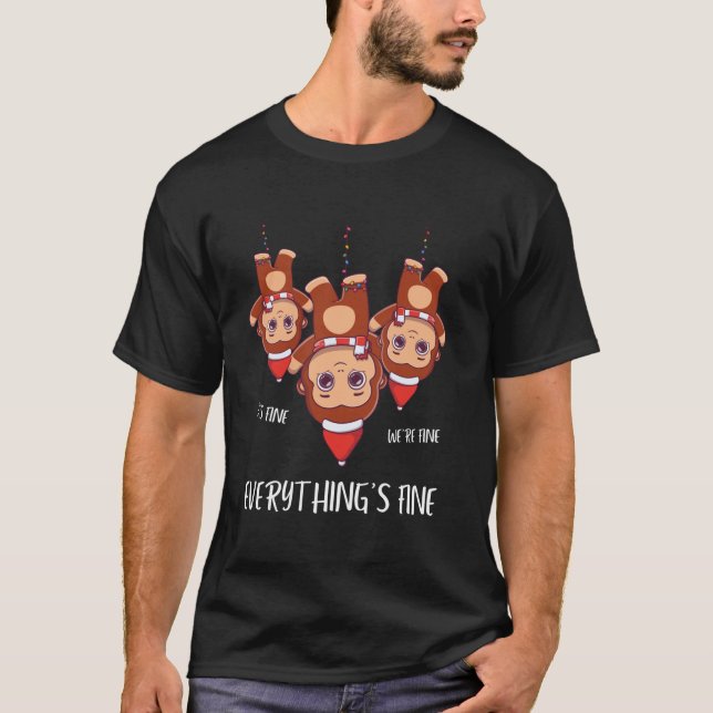 Funny Im-Bra Tangled Ugly jul Ljus Monkey T Shirt (Framsida)