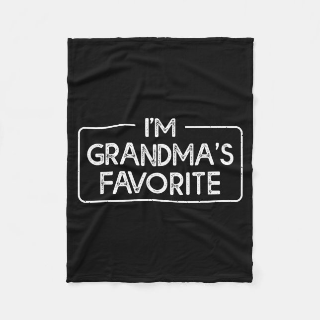 Funny I'm Grandma's Favorite Grandson Granddaughte Fleecefilt (Framsidan)