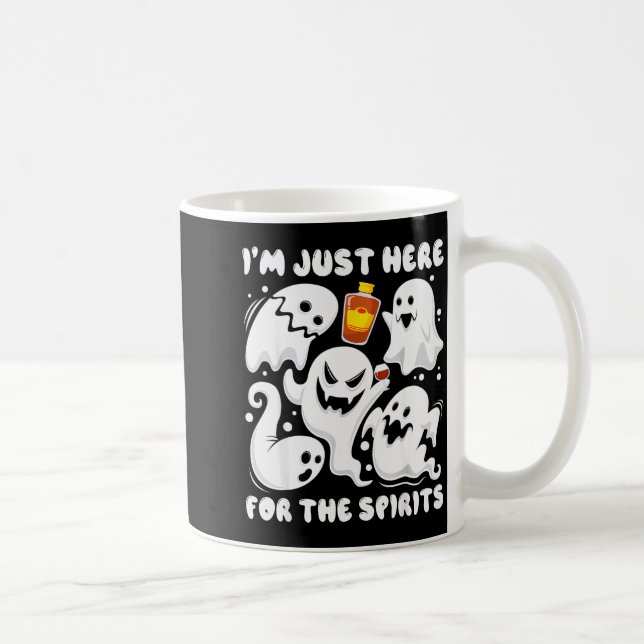 Funny I'm Just Here For The Srits Ghosts Halloween Kaffemugg (Höger)