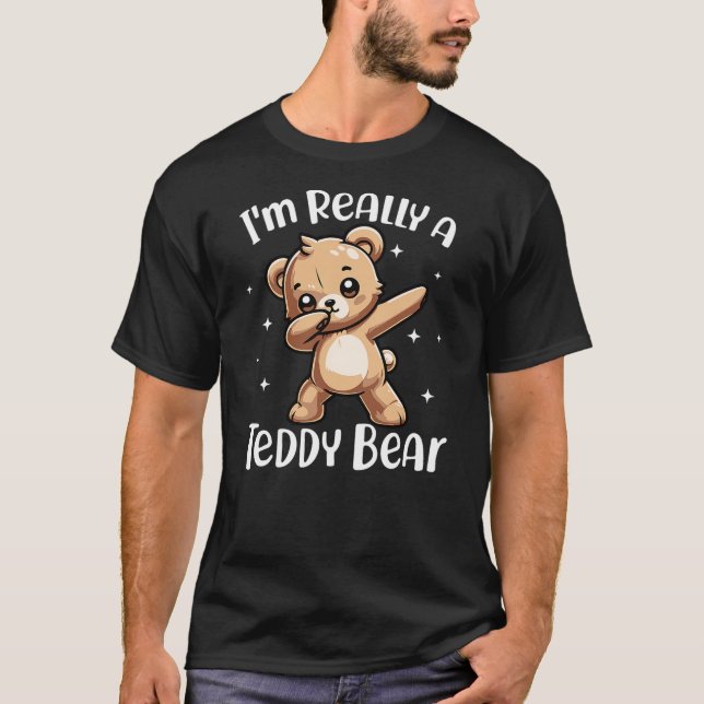 Funny I'm Really a Teddy Bear Easy Animal Costume T Shirt (Framsida)