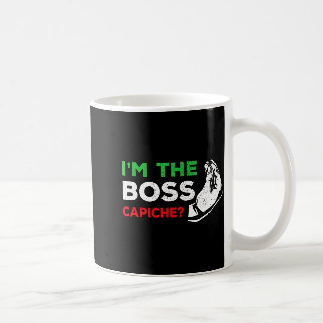 Funny I'm The Boss Italian Nonna Nonno Cache Humor Kaffemugg (Höger)