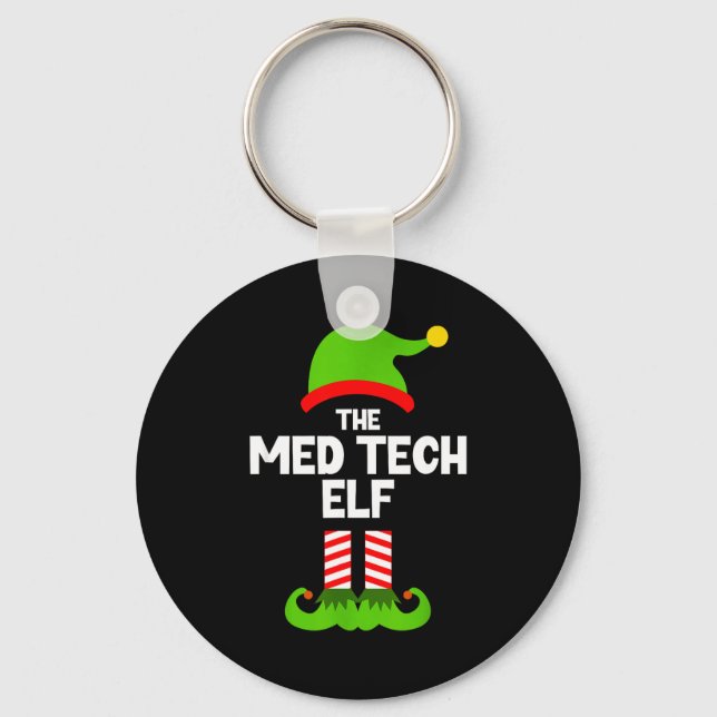 Funny I'm The Med Tech Elf Christmas Xmas Medical  Nyckelring (Framsida)