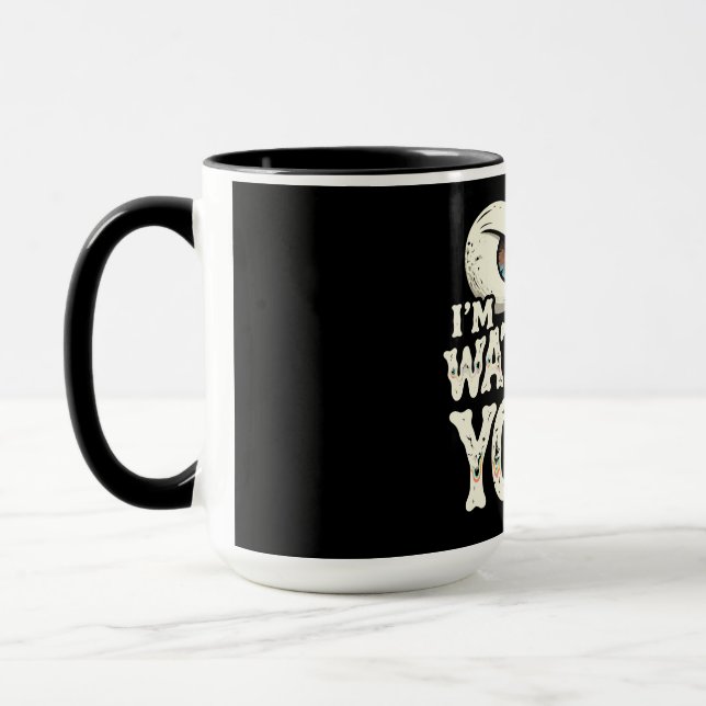Funny "I'M WATCHING YOU" Retro Eyes Coffee Mug - O Mugg (Vänster)
