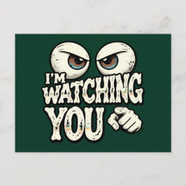 Funny "I'M WATCHING YOU" Retro Eyes Greeting Card  Vykort