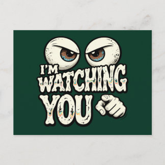 Funny "I'M WATCHING YOU" Retro Eyes Greeting Card Vykort