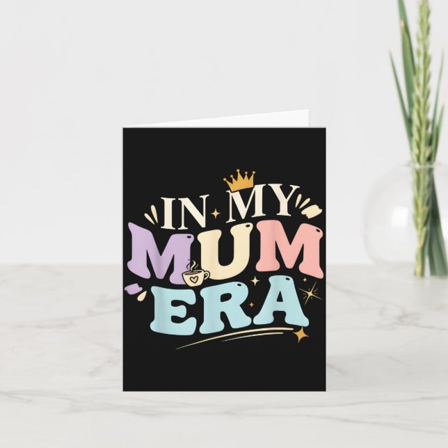 Funny In My Blue Mum Era Cool Mom Mother's Day  Kort (Framsida)