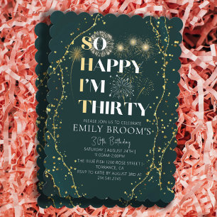 Funny inbjudan till 30års födelsedag Sparkly Emera