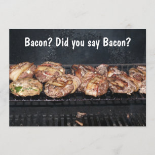 Funny inbjudan till Bacon BBQ-partiet