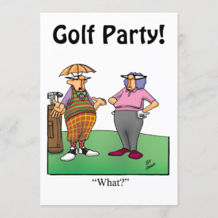 Funny inbjudan till Golf Humor-partiet